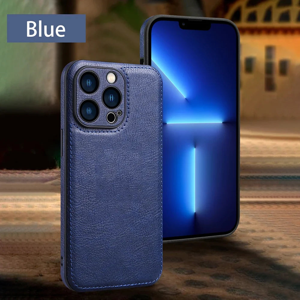 Coque de protection iPhone 17 Pro Max / Air / 13 / 12 – Cuir, antichoc & résistante