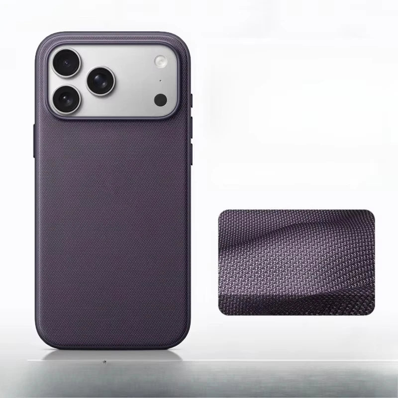 Coque MagSafe iPhone 17 / 17 Pro / 17 Pro Max – Tissée de luxe, charge sans fil