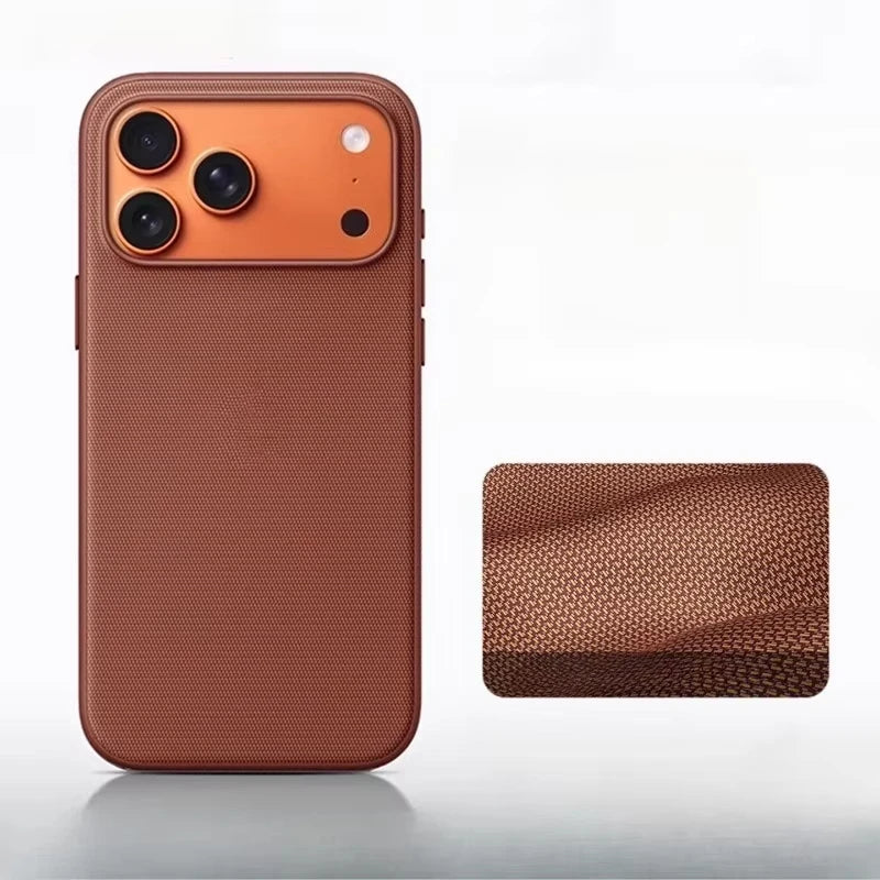 Coque MagSafe iPhone 17 / 17 Pro / 17 Pro Max – Tissée de luxe, charge sans fil