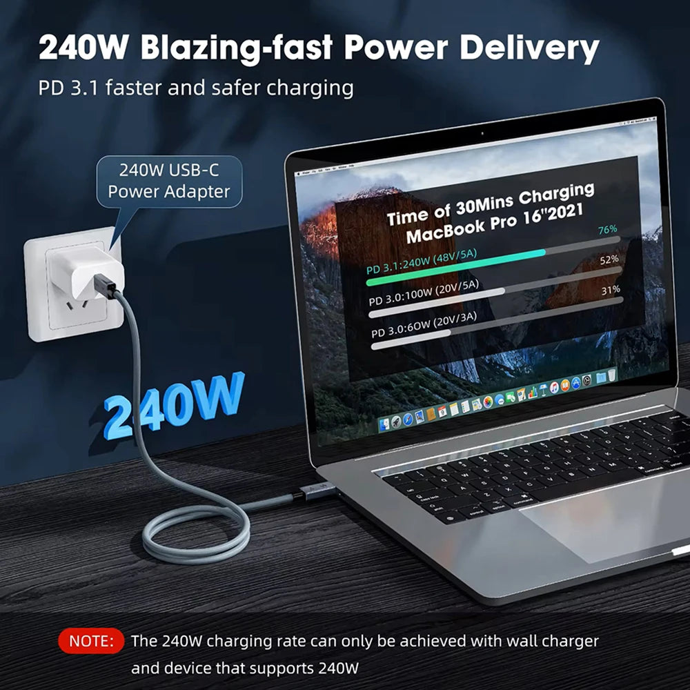 Le câble UGOURD USB-C Thunderbolt 4 / USB4 40 Gbps 240W se présente comme un produit haut de gamme.